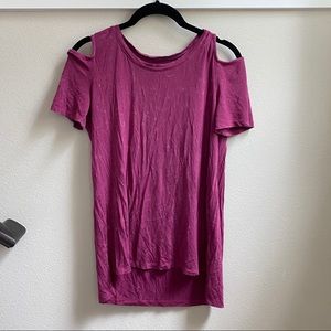 Magenta Open-Shoulder Shirt
